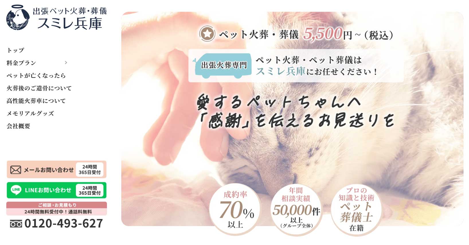 尼崎市でワンちゃんを優しく声をかけながらお見送りしましたの外観
